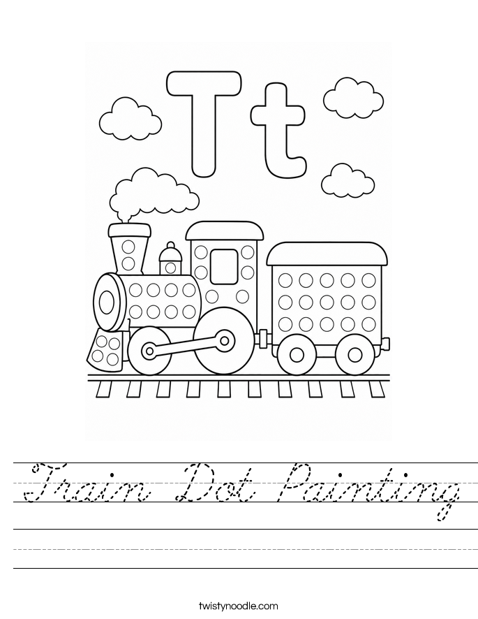 Train Dot Painting Worksheet