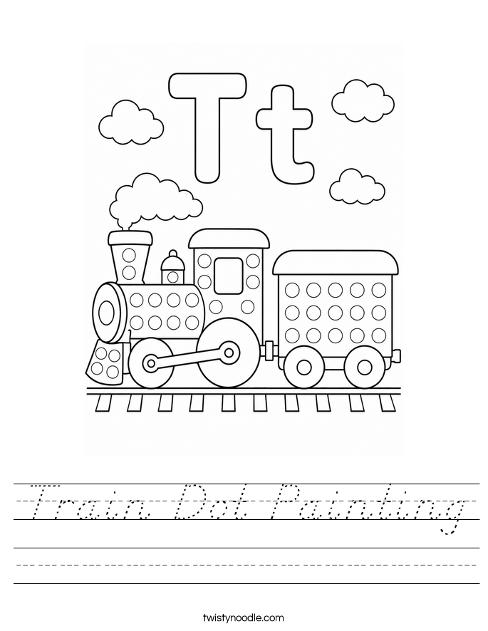 Train Dot Painting Worksheet
