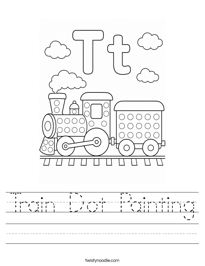 Train Dot Painting Worksheet
