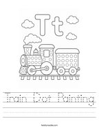 Train Dot Painting Handwriting Sheet