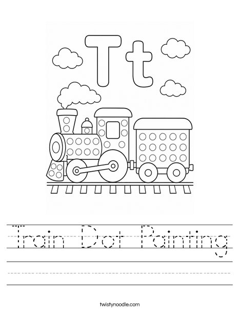 Train Dot Painting Worksheet