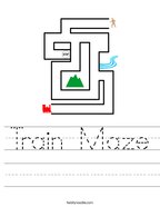 Train Maze Handwriting Sheet