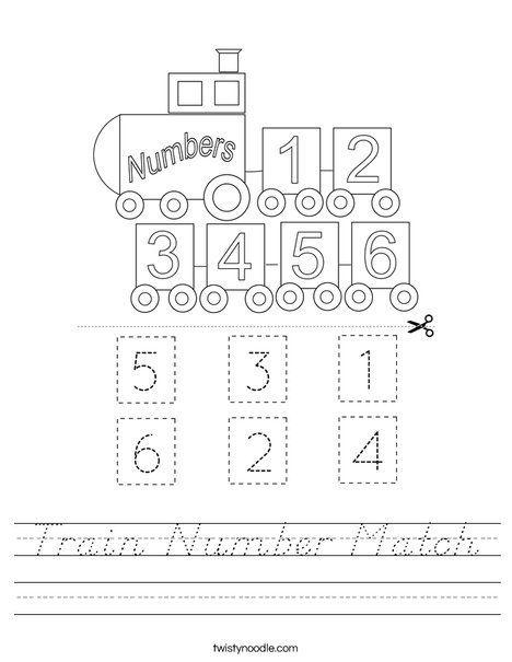 Train Number Match Worksheet