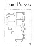 Train Puzzle Coloring Page