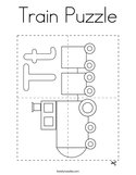 Train Puzzle Coloring Page