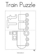 Train Puzzle Coloring Page
