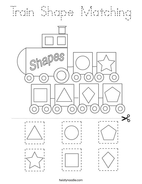 Train Shape Matching Coloring Page