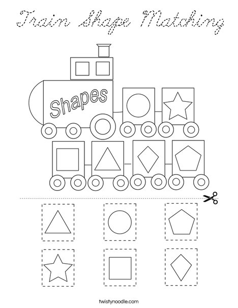 Train Shape Matching Coloring Page