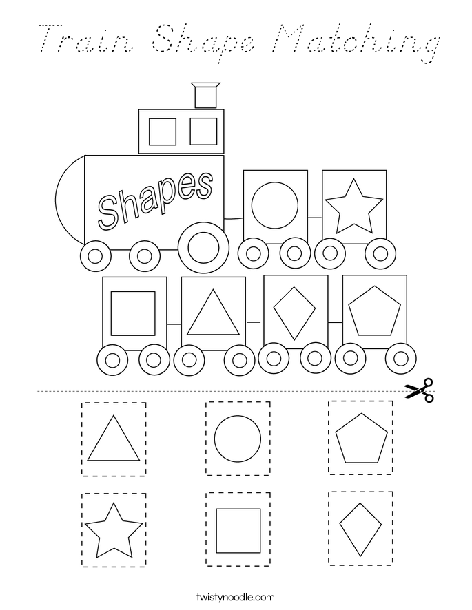 Train Shape Matching Coloring Page