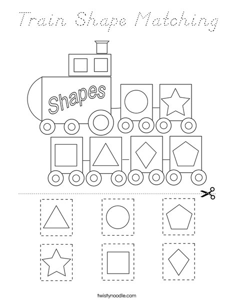 Train Shape Matching Coloring Page