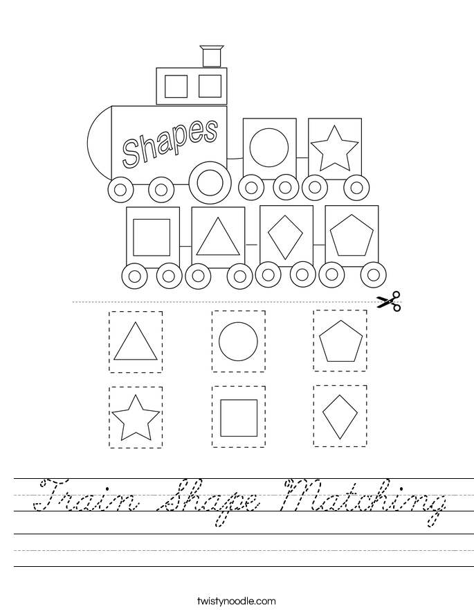 Train Shape Matching Worksheet