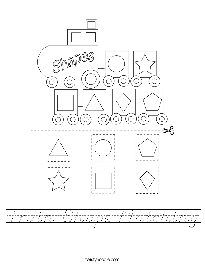 Train Shape Matching Worksheet