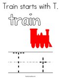 Train starts with T Coloring Page