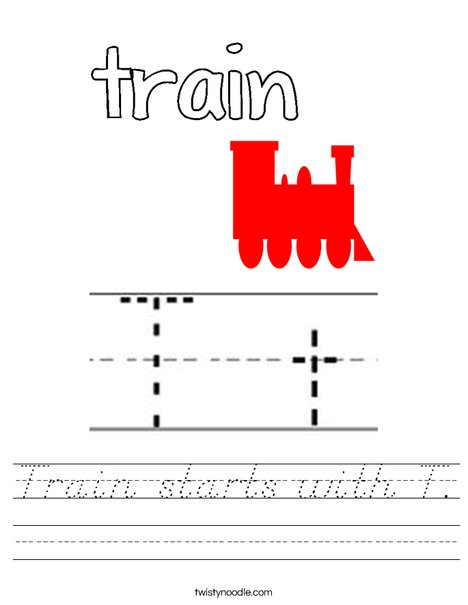 Train starts with T. Worksheet