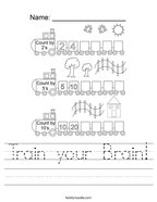 Train your Brain Handwriting Sheet