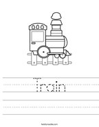 Train Handwriting Sheet