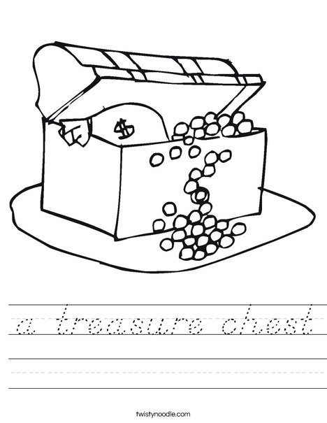 Treasure Chest with Gold Worksheet