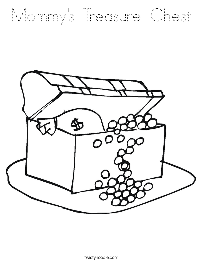 Mommy's Treasure Chest Coloring Page