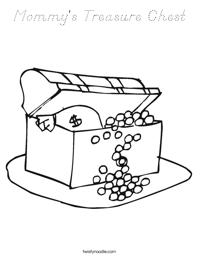 Mommy's Treasure Chest Coloring Page