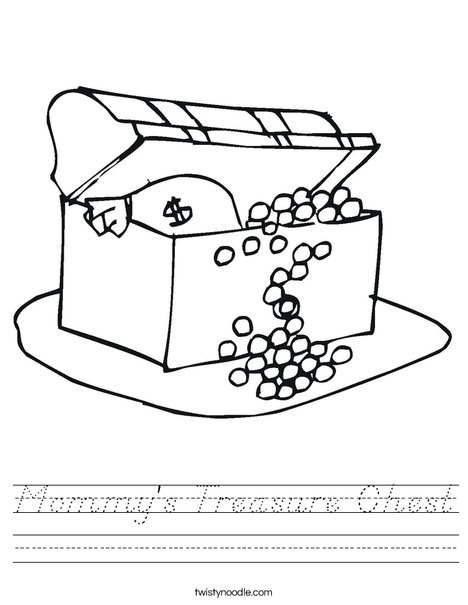 Treasure Chest with Gold Worksheet