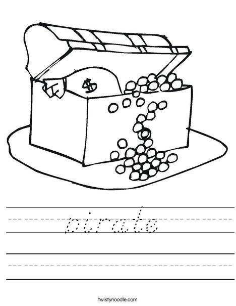 Treasure Chest with Gold Worksheet