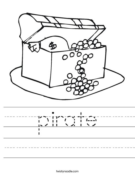 Treasure Chest with Gold Worksheet