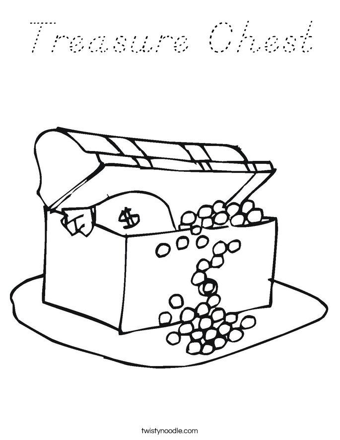 Treasure Chest Coloring Page