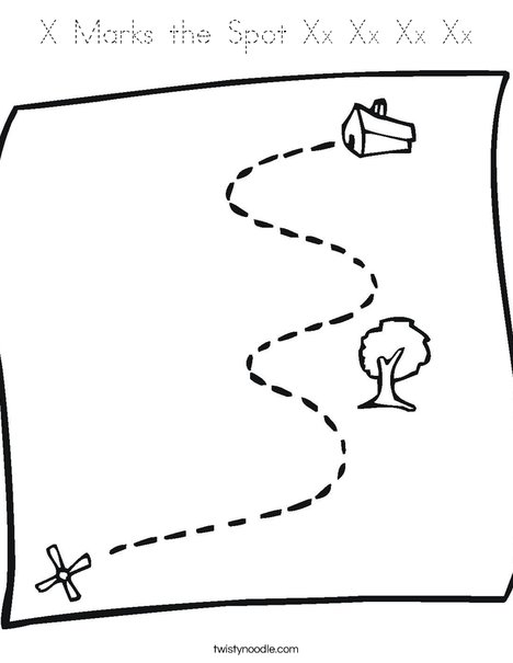 Treasure Map Coloring Page