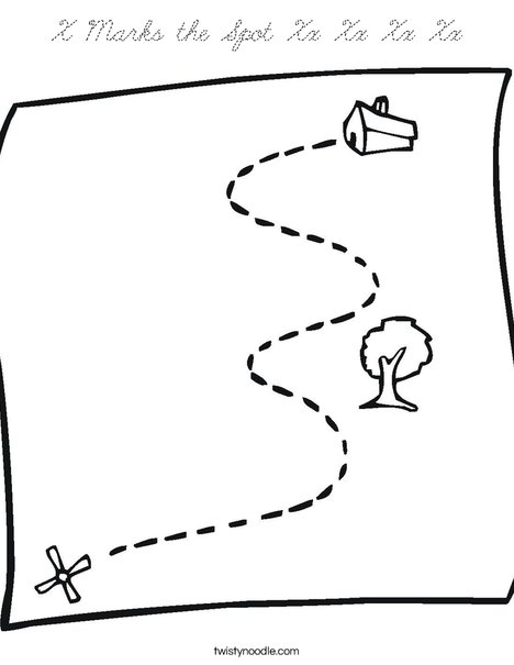 Treasure Map Coloring Page