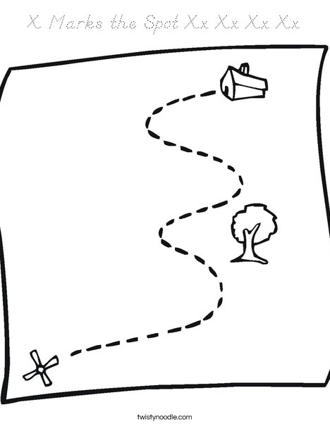 Treasure Map Coloring Page
