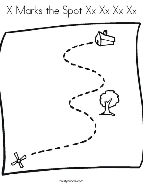 Treasure Map Coloring Page