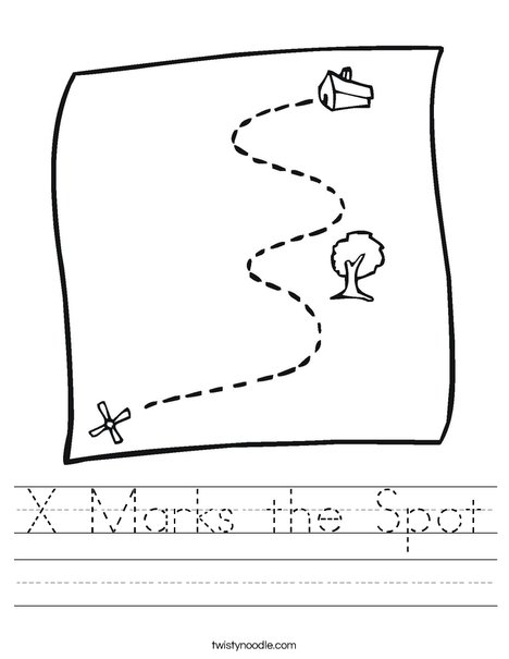 X Marks the Spot! (Identify X)  Printable Mazes, Skills Sheets