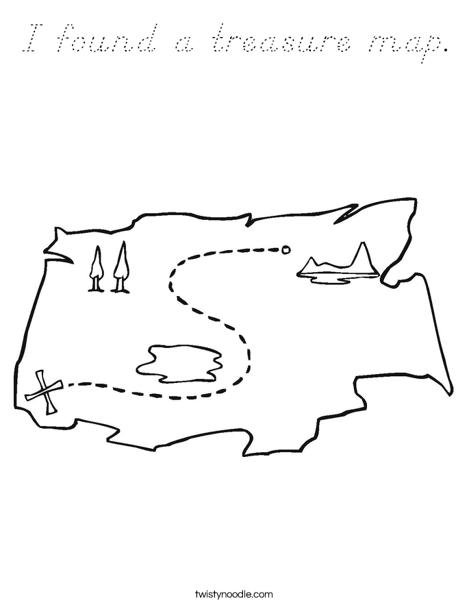 I found a treasure map. Coloring Page