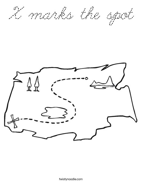 Treasure Map1 Coloring Page