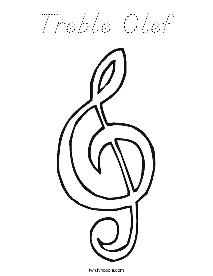Treble Clef Coloring Page