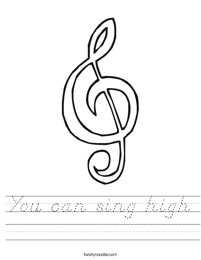 You can sing high Worksheet