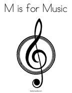 M is for Music Coloring Page