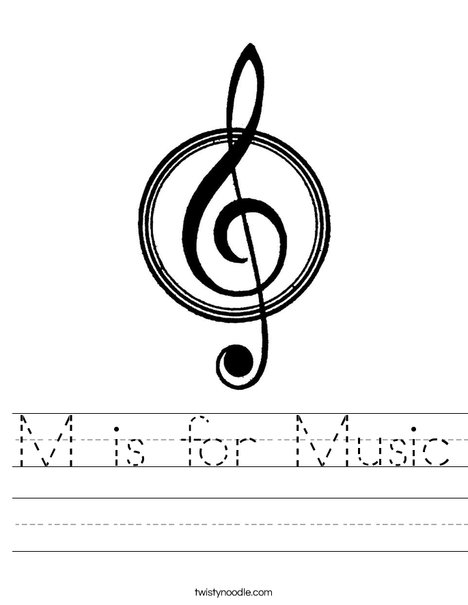 M is for Music Worksheet