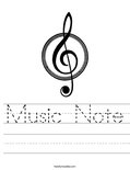 Music Note Worksheet