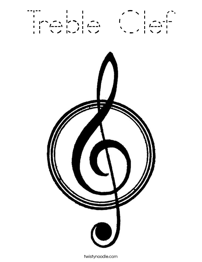 Treble Clef Coloring Page