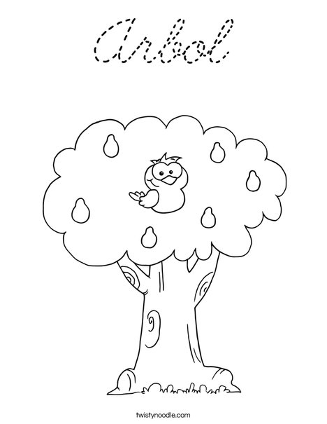 Tree with Owl Coloring Page