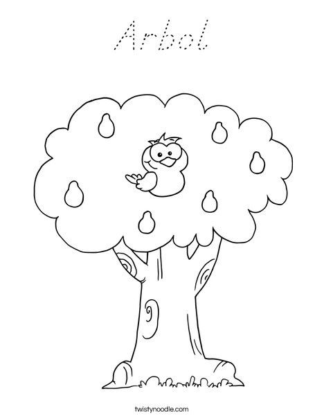 Tree with Owl Coloring Page