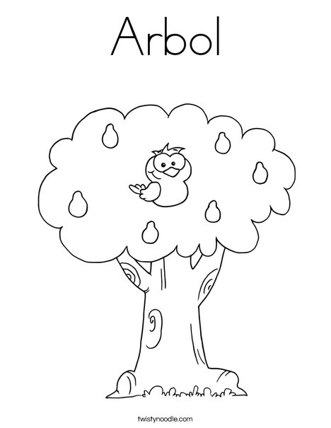 Tree with Owl Coloring Page
