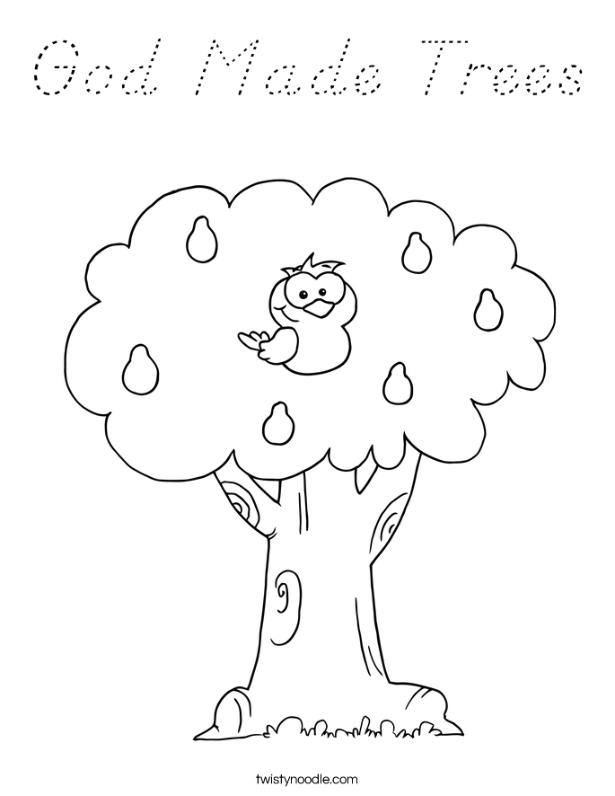 God Made Trees Coloring Page