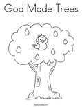 God Made Trees Coloring Page