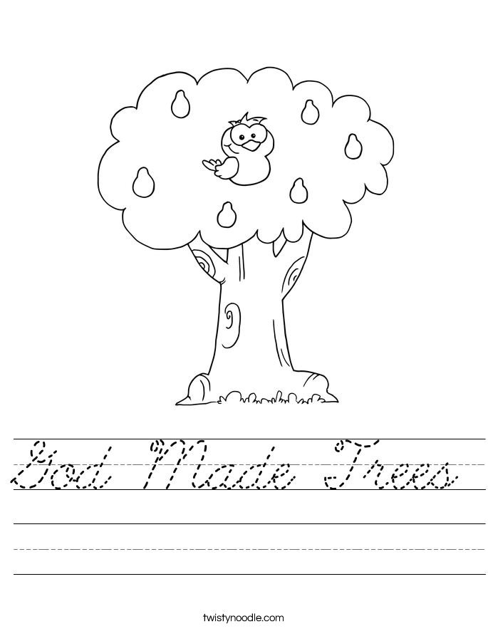 God Made Trees Worksheet