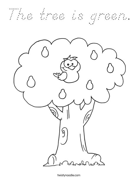 Tree with Owl Coloring Page