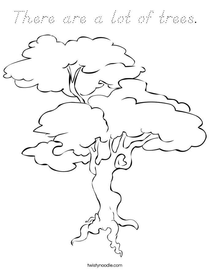 There are a lot of trees. Coloring Page