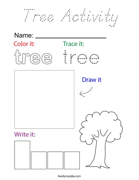 Tree Activity Coloring Page