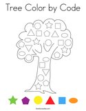 Tree Color by Code Coloring Page